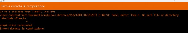 RTC DS3231 arduino error library