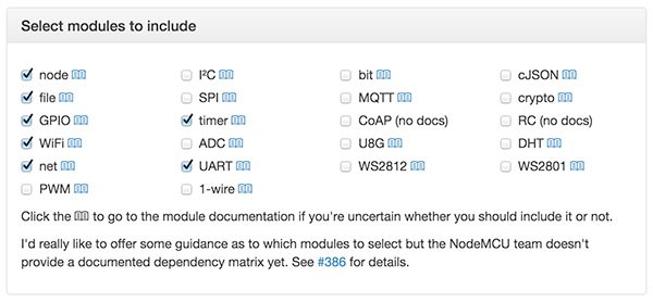 ESP8266 NodeMCU Custom Firmware options