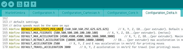 delta 3D marlin kimbra DEFAUL_AXIS_STEP_PER_UNIT config