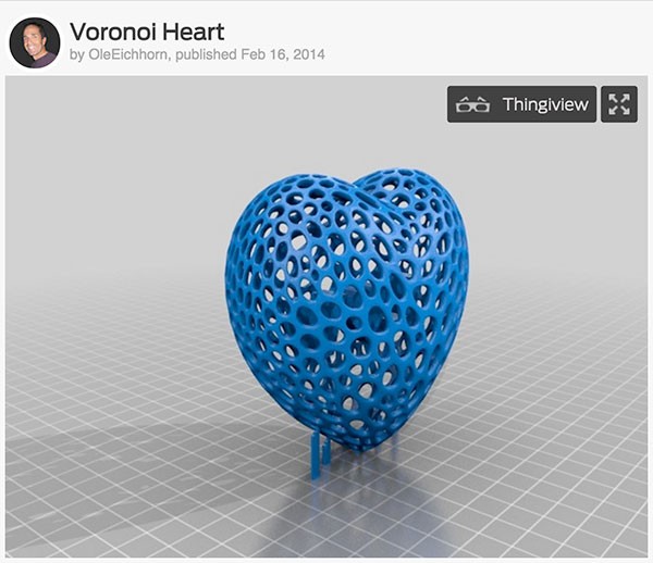 3D Heart San Valentino voronoi_heart_L+V