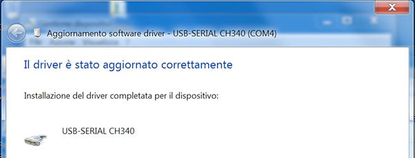 Fishino WiFi Flash Update windows driver complete