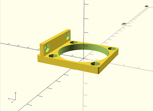 Kossel fan RAMPS mount oscad