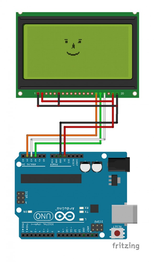 ST7920 Serial u8glib schema