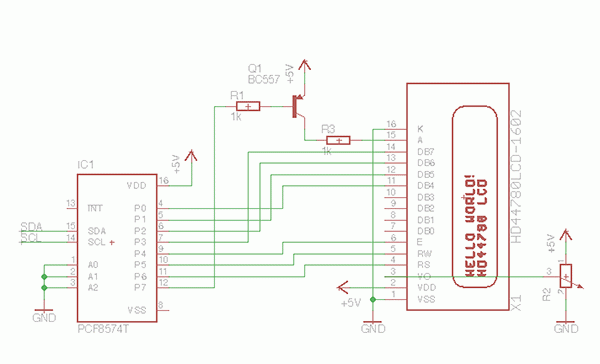 lcd i2c PCF8574 new library schema