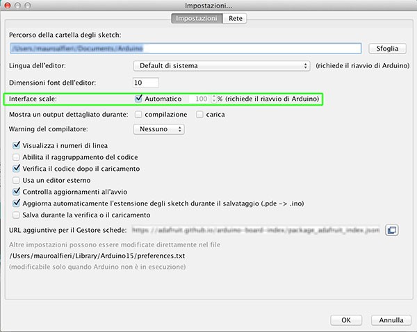 Arduino IDE 1.6.8 interface scale