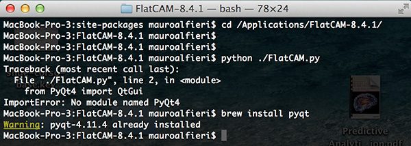 FlatCam PyQt4 installed