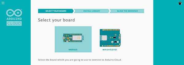 arduino cloud select board