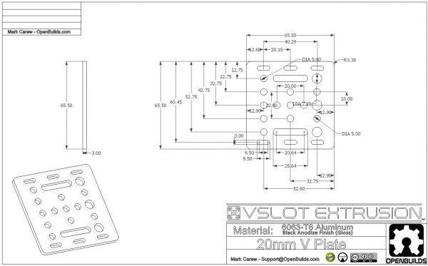 20mm V-Slot Gantry Plate