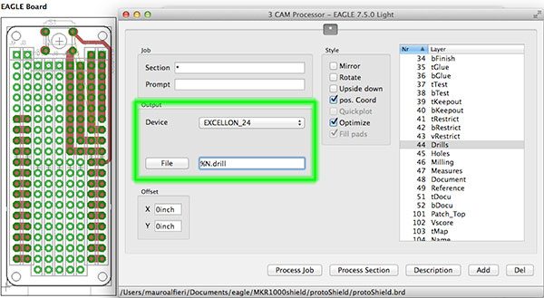 Export EAGLE CAD Excellon Drill