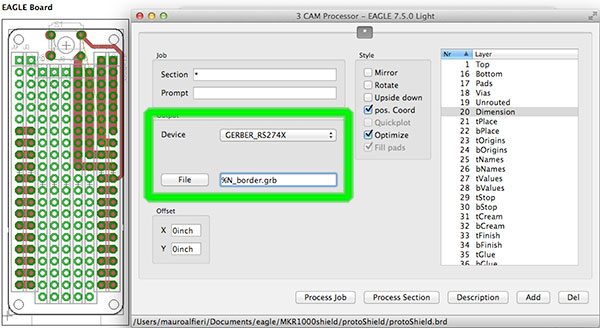 Export EAGLE CAD Gerber Border output