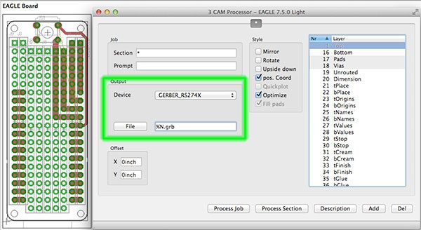 Export EAGLECAD Gerber type