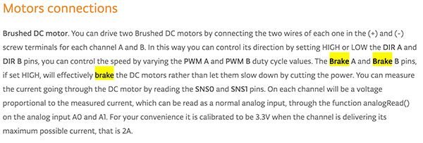 MotorShield R3 brake snsX