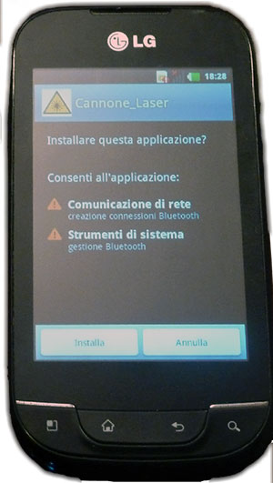 cannone laser Stefano Maiocchi installazione app