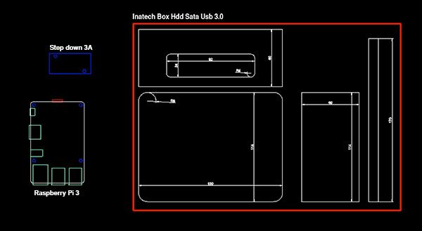 nas raspberry pi box dimensions componeneti