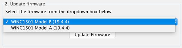 Arduino IDE 1.6.11 Firmware Updater select Model