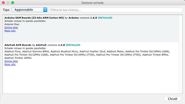 Arduino IDE 1.6.11 update board