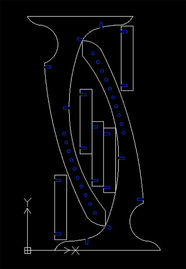 struttura lampada led cad