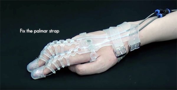 Exo musculature robot exo-glove-poly-mounted