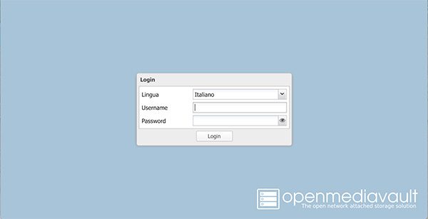 NAS OpenMediaVault first login