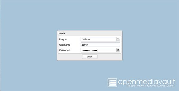 NAS OpenMediaVault first login credentials