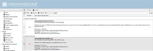 openmediavault Apple Filing plugin Time Machine select