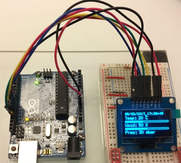 OLED display 1.3 centralina simulata