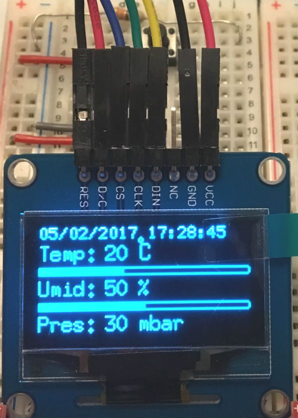 particolare OLED display centralina simulata