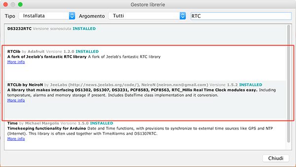 DS3231 Real Time Clock Module library list