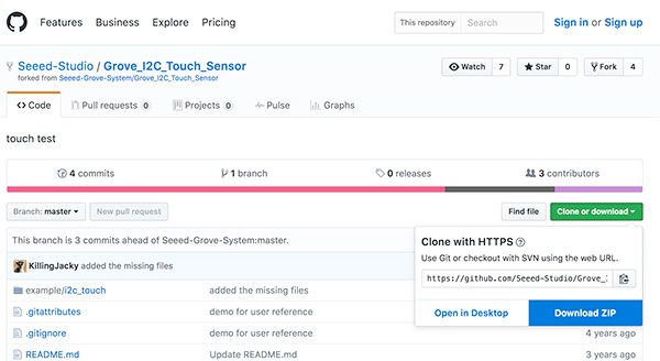 grove i2c touch and lcd download library