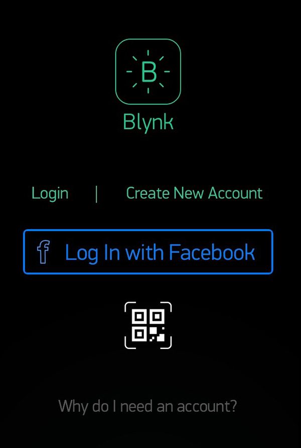 Blynk first screen