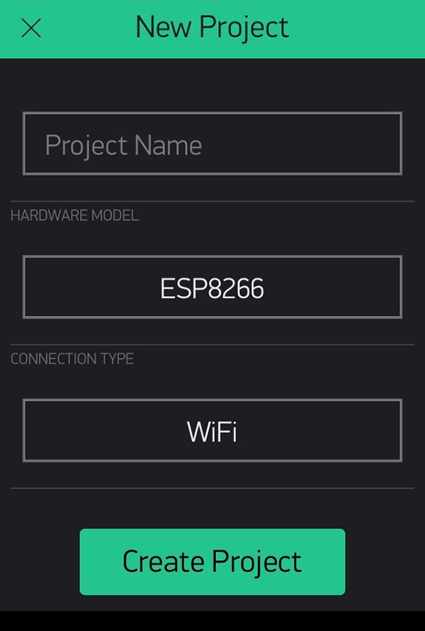 Blynk new project