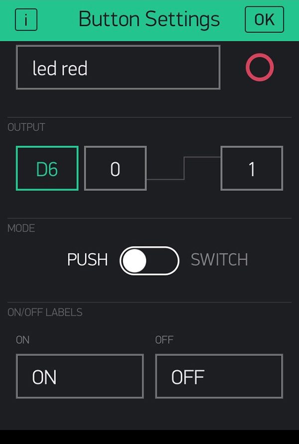 Blynk widget button push switch