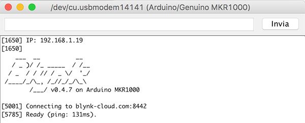Blynk first connection mkr1000 serial monitor