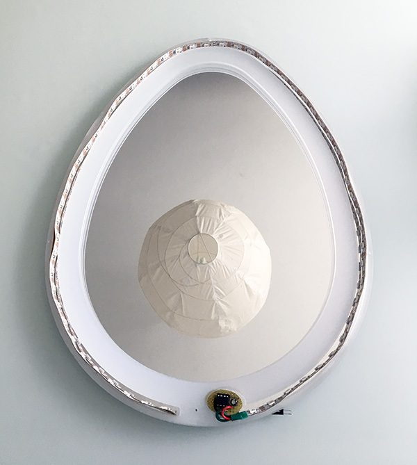Easter egg infinity mirror attiny85 neopixel mounted