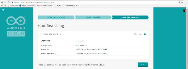 arduino cloud credential app