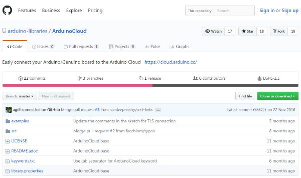 arduino cloud gitHub