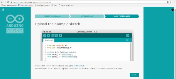 arduino cloud upload the sketch