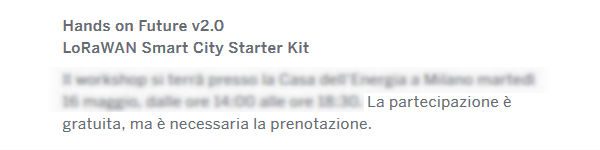 partecipazione Hands On Future v2 LoRaWAN Smart City