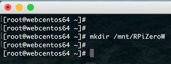 Rpi Zero W Wifi create first mount point