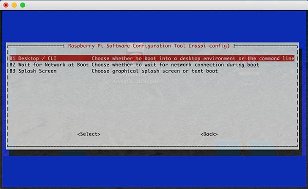 Rpi Zero W first boot option desktop cli