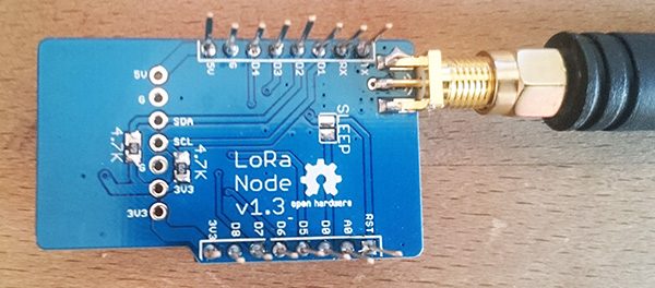 LoRa Node v1.3 pcb bottom mounted