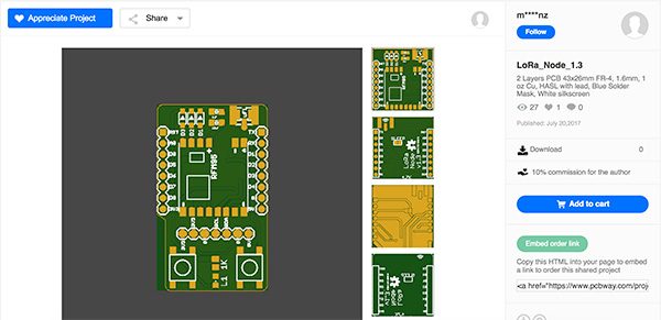 LoRa Node v1.3 pcb shared