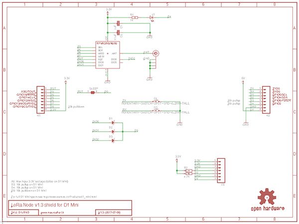 LoRa Node v1.3 schema eagle