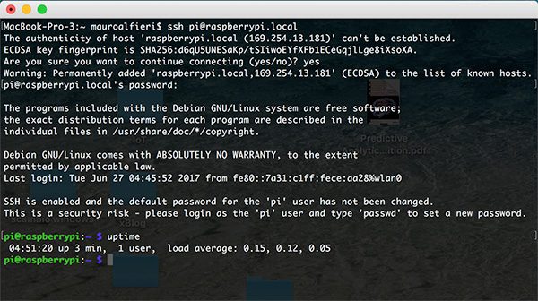 RPi Zero SSHd Usb OTG uptime