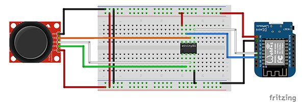 Attiny85 IIC WeMos schema