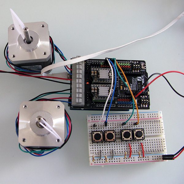 Dual stepper motor shield buttons