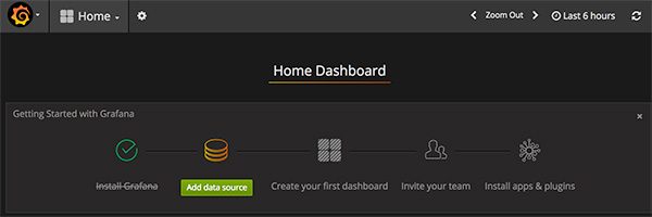 Grafana first step after login
