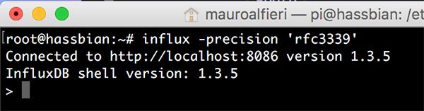 InfluxDB CLI connection precision rfc3339