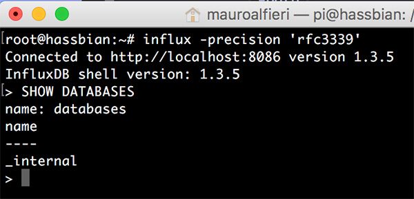 InfluxDB CLI show databases