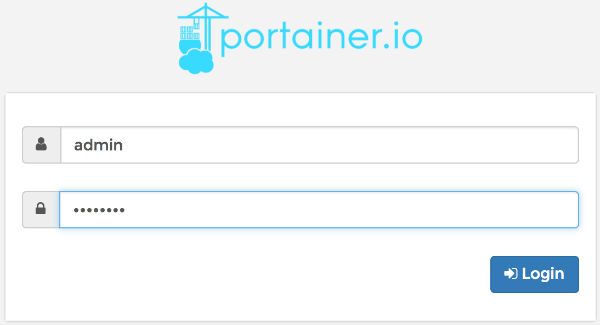 Docker portainer login